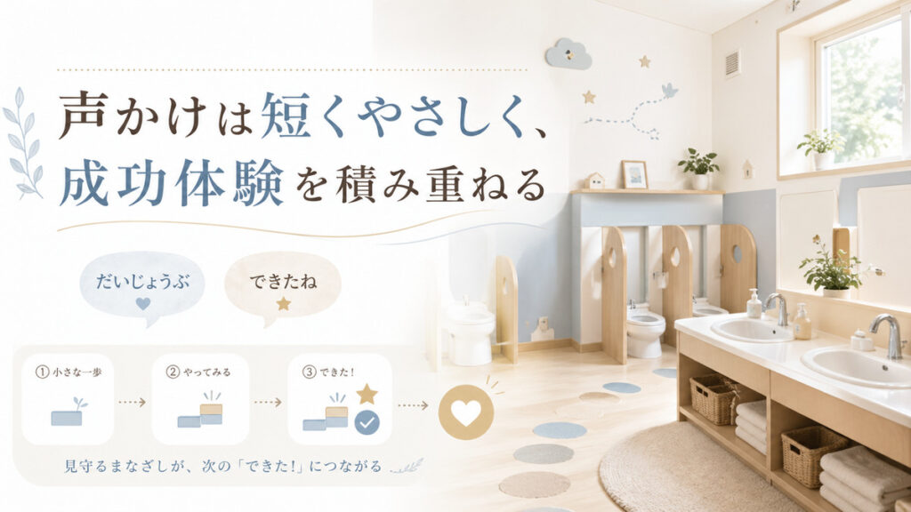 声かけは短くやさしく、成功体験を積み重ねる