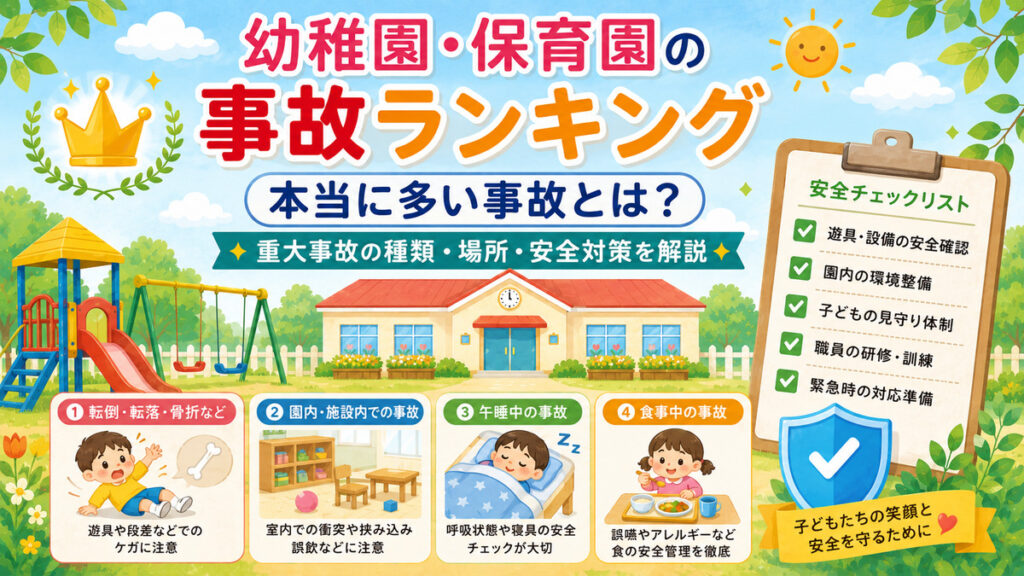 幼稚園・保育園の事故ランキングでわかる本当に多い事故とは?重大事故の種類・場所・安全対策を解説