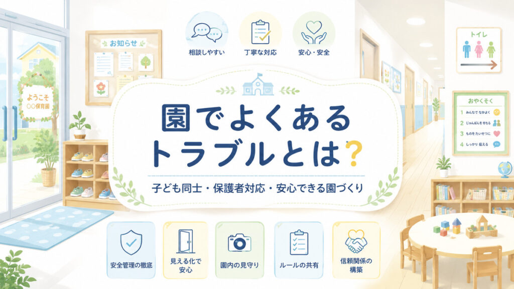 園でよくあるトラブルとは？子ども同士・保護者対応・安心できる園づくりのポイント